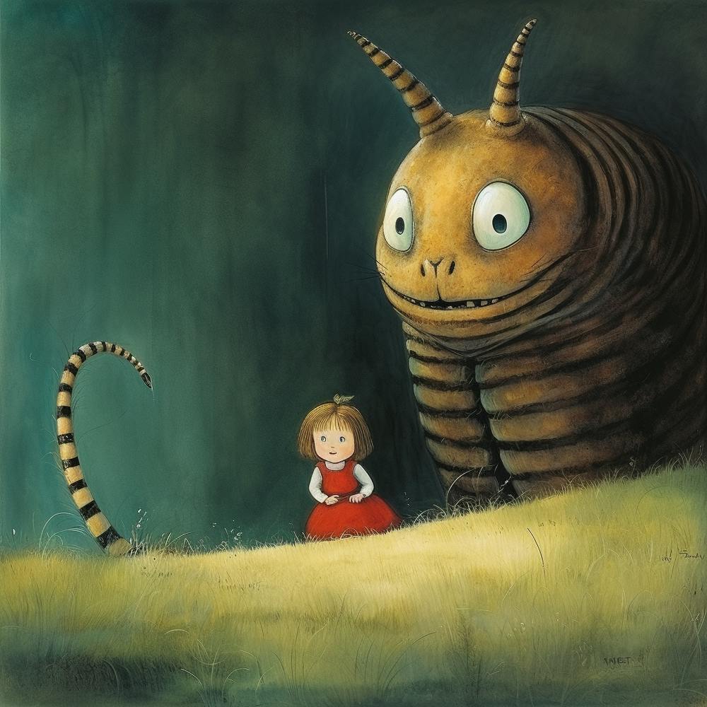 Alice In Wonderland And Caterpillar