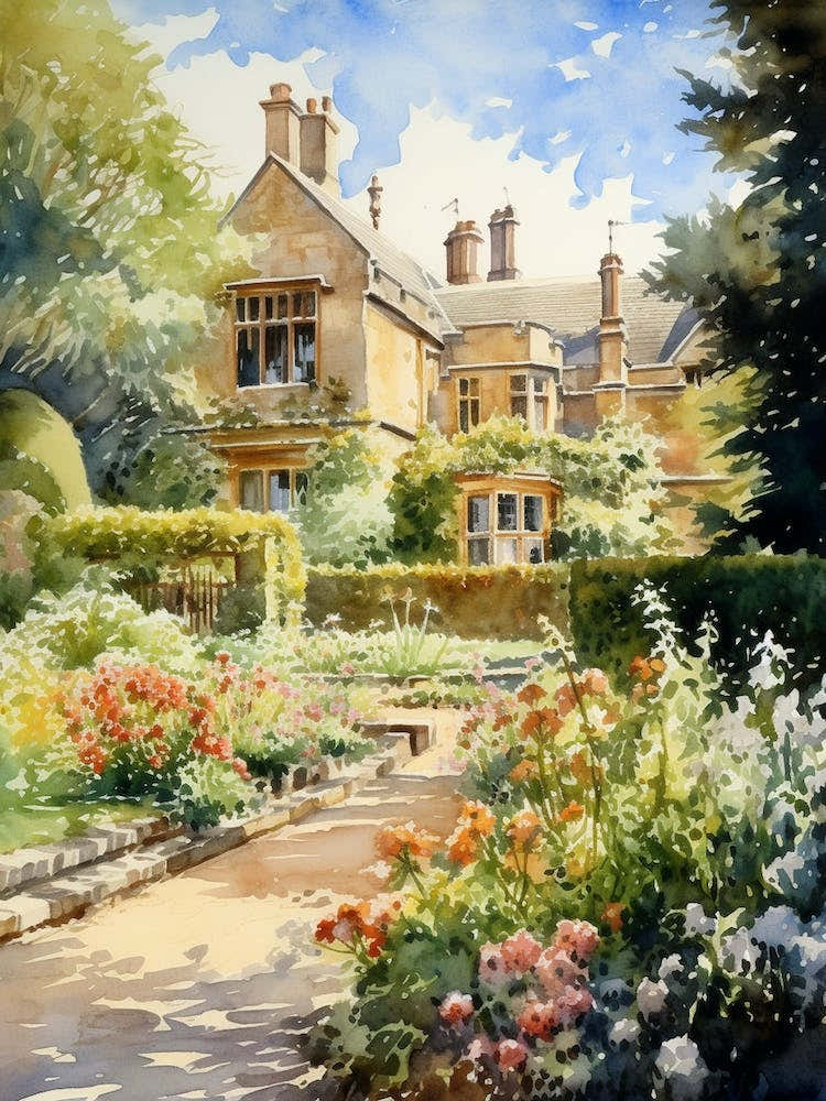 Hidcote Manor Garden Watercolour 1