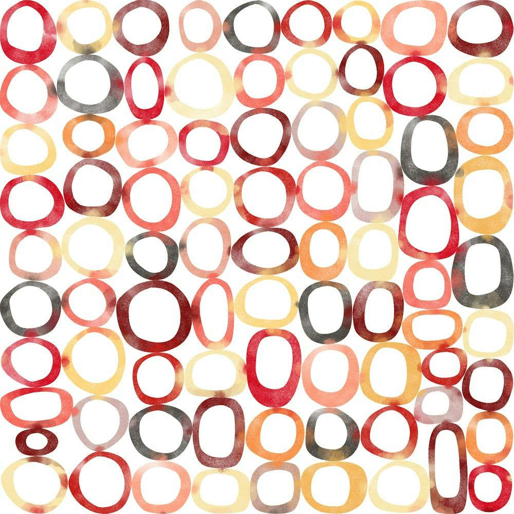 Abstract Warm Watercolor Circles