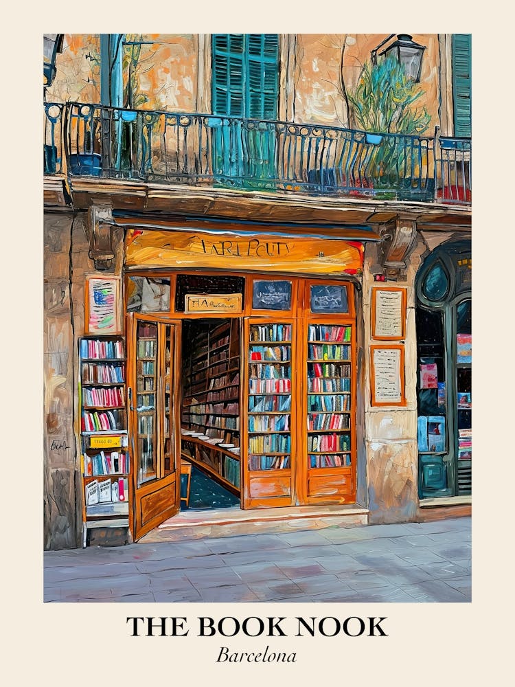Barcelona Book Nook Bookshop 2 Poster