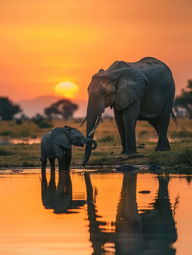 Sunset Elephants