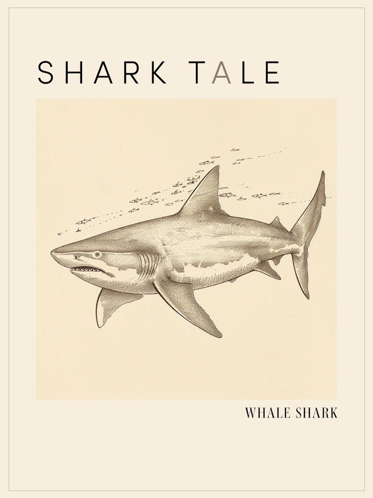 Whale Shark Vintage Illustration 1 Poster