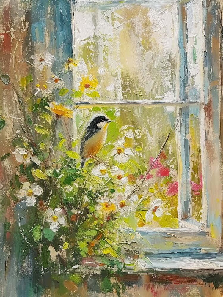 Seat Pea Flowers On A Cottage Window 1