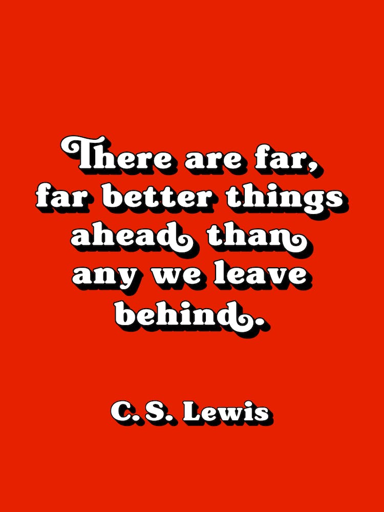 There Are Far Better Better Things quote (red and black tone)