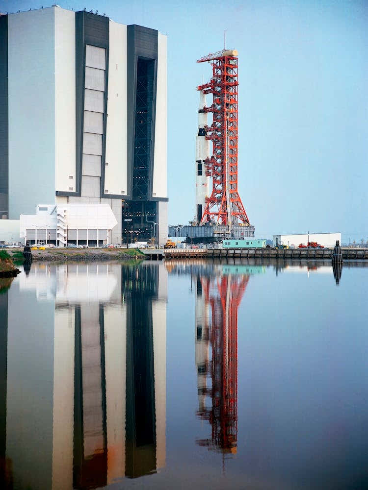 View Of Apollo 15 Space Vehicle Leaving Vab To Pad A, Launch Complex 39