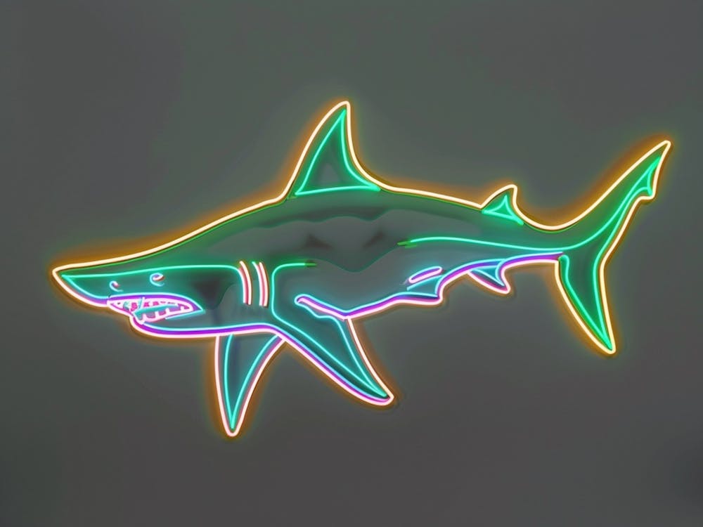 Green Scalloped Hammerhead Neon Shark 5
