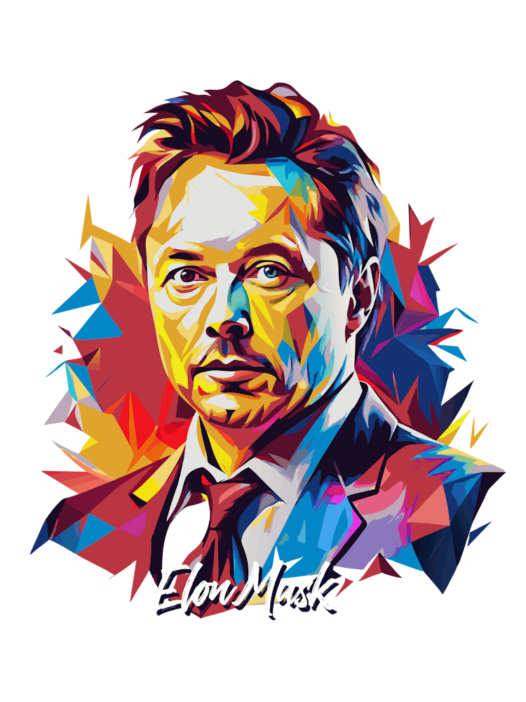 Elon Musk 02 Portrait WPAP Pop Art