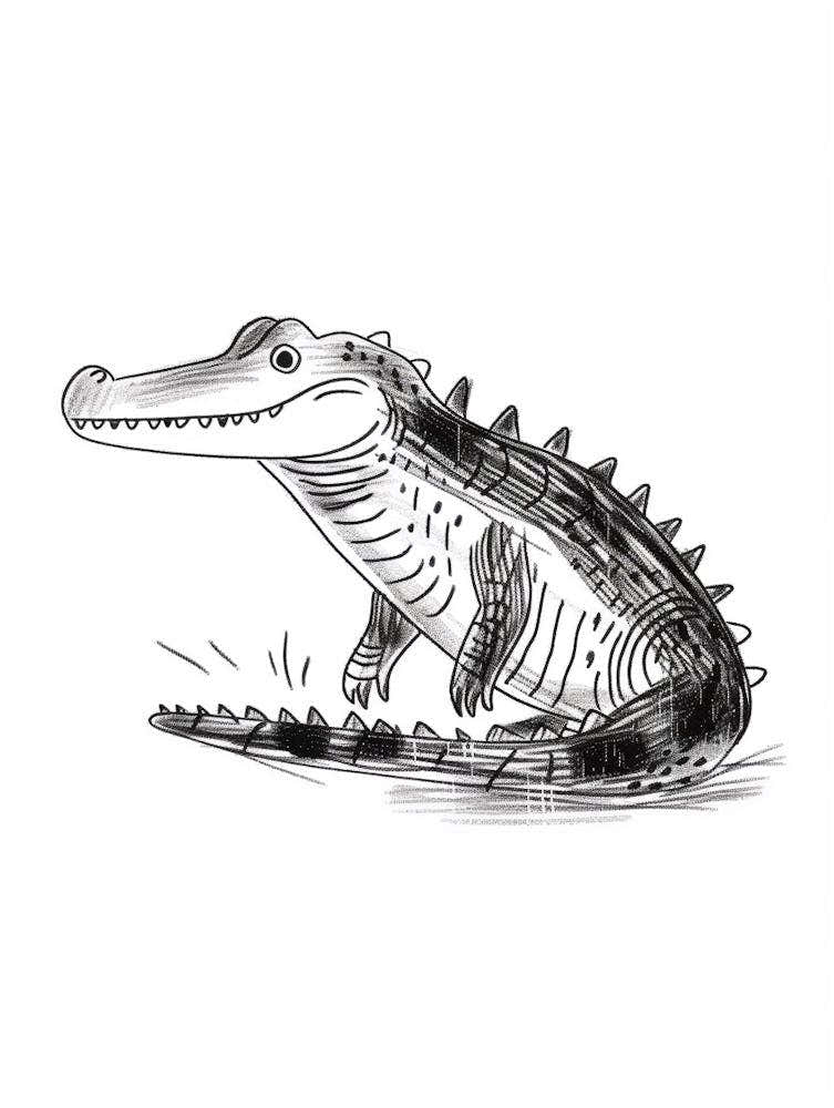 B&W Crocodile