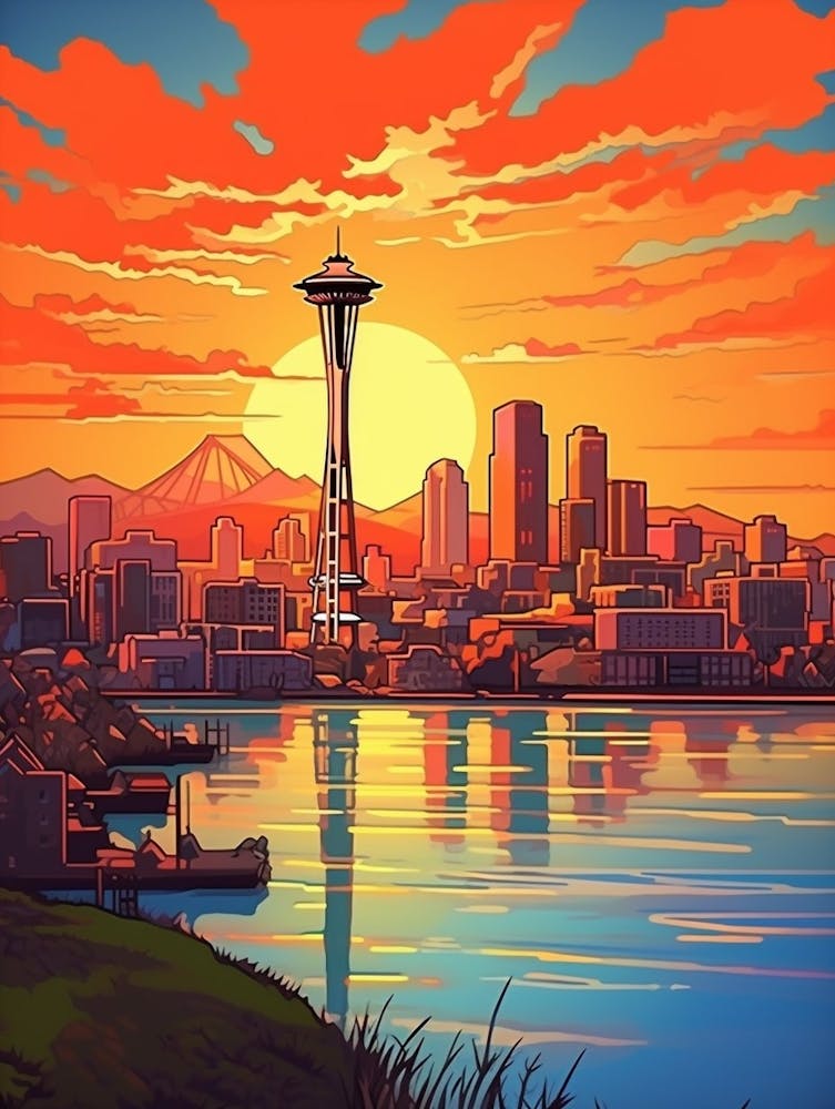 Seattle Washington Pointillism 13