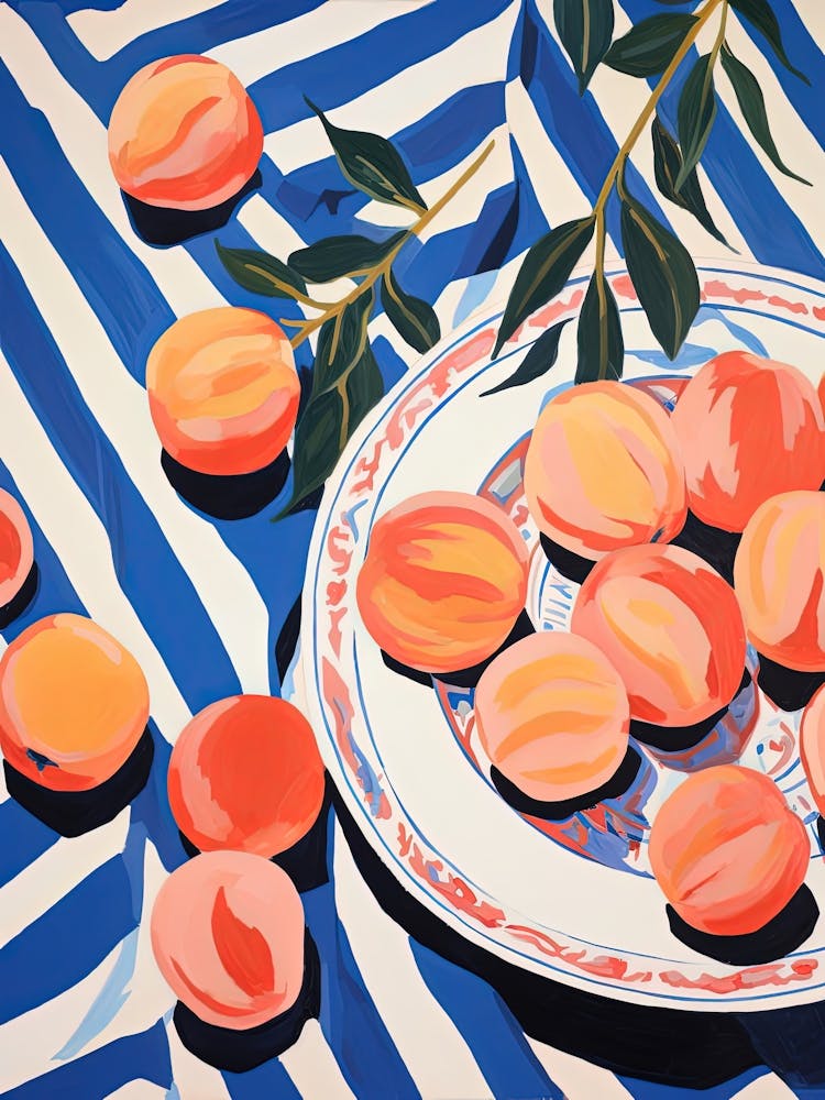 Peaches Fruit Summer Illustration 1
