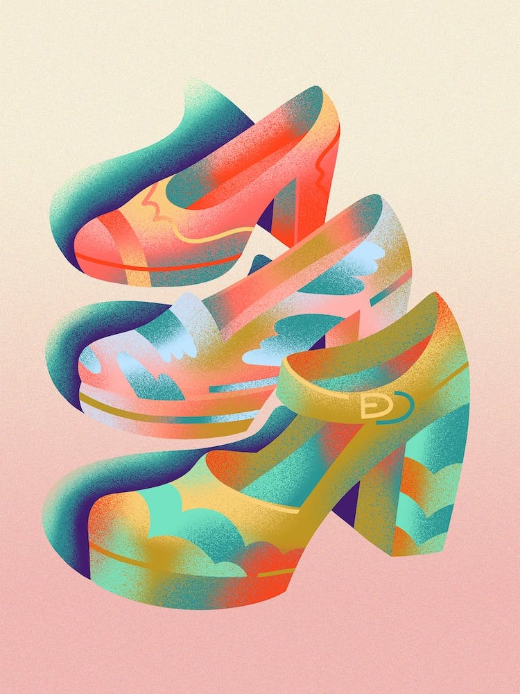 A Collection Of Imaginary 1970s Shoe Fashion