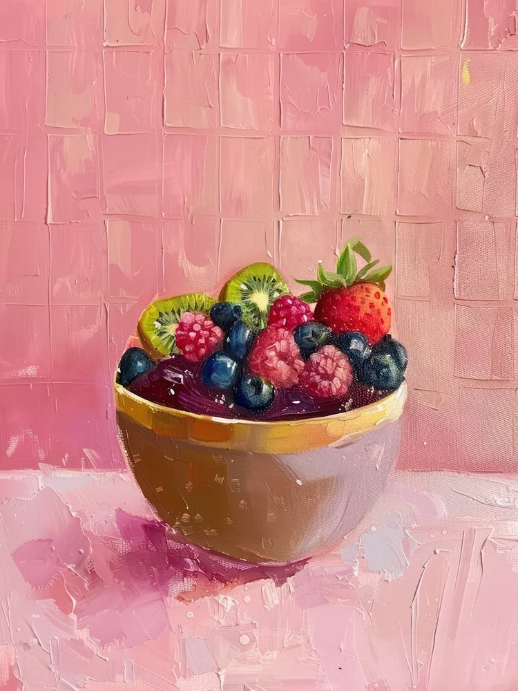 Pink Breakfast Food Acai Bowl 2