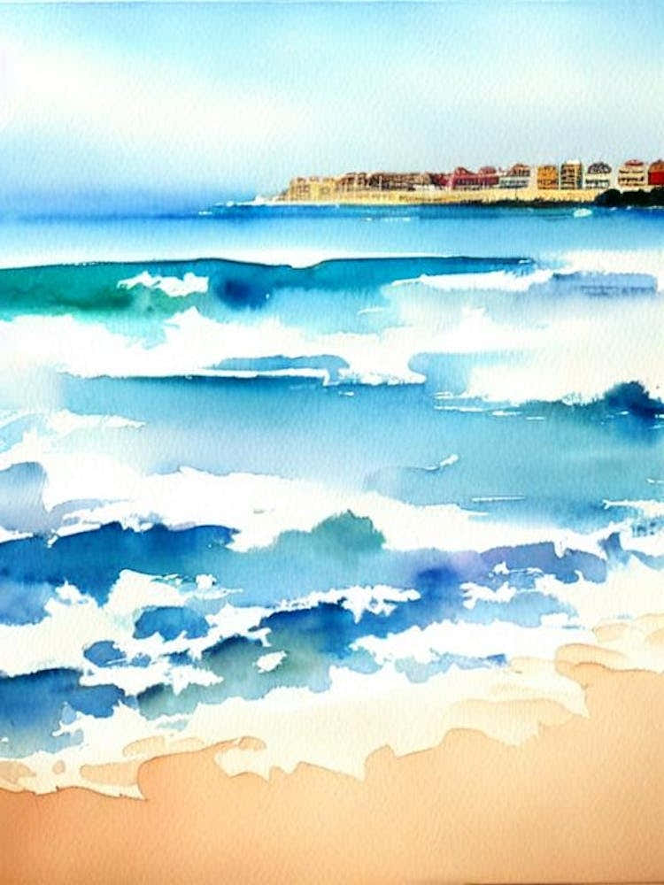 Bondi Beach 3, Sydney, Australia Watercolour