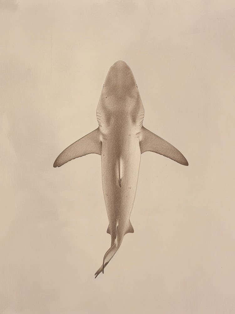 Vintage Nurse Shark Pencil Illustration 3