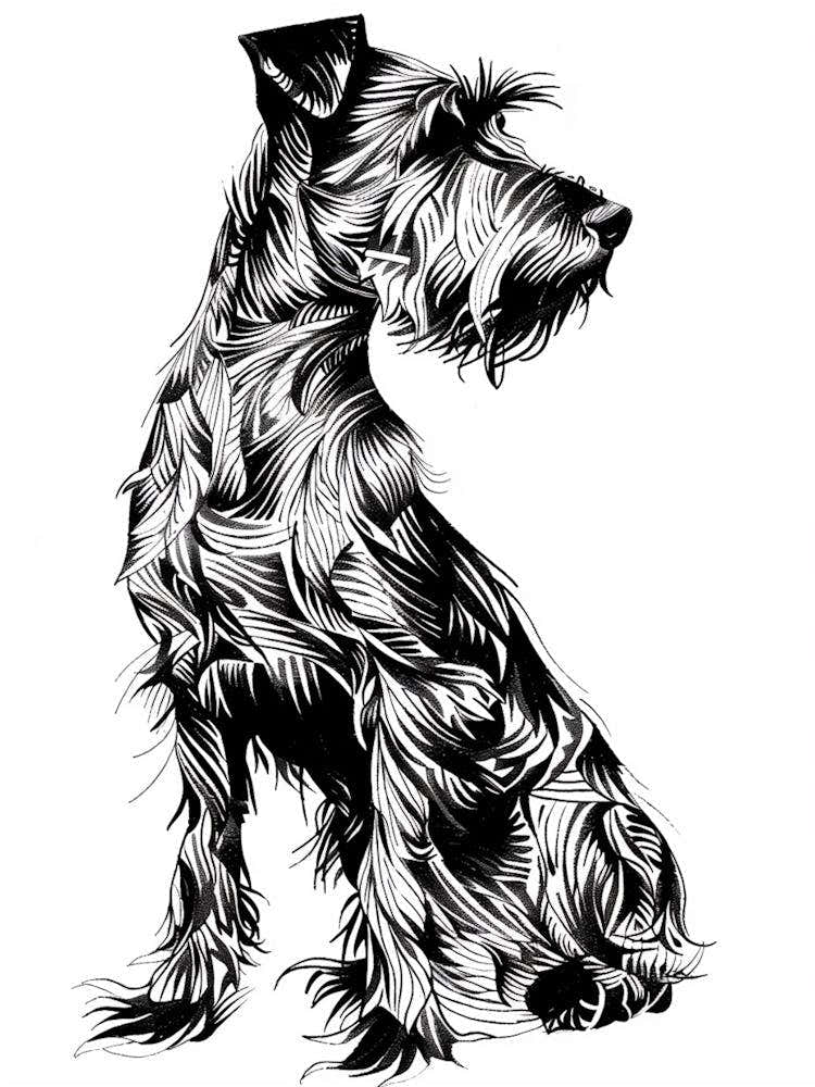 Irish Terrier Line Sketch