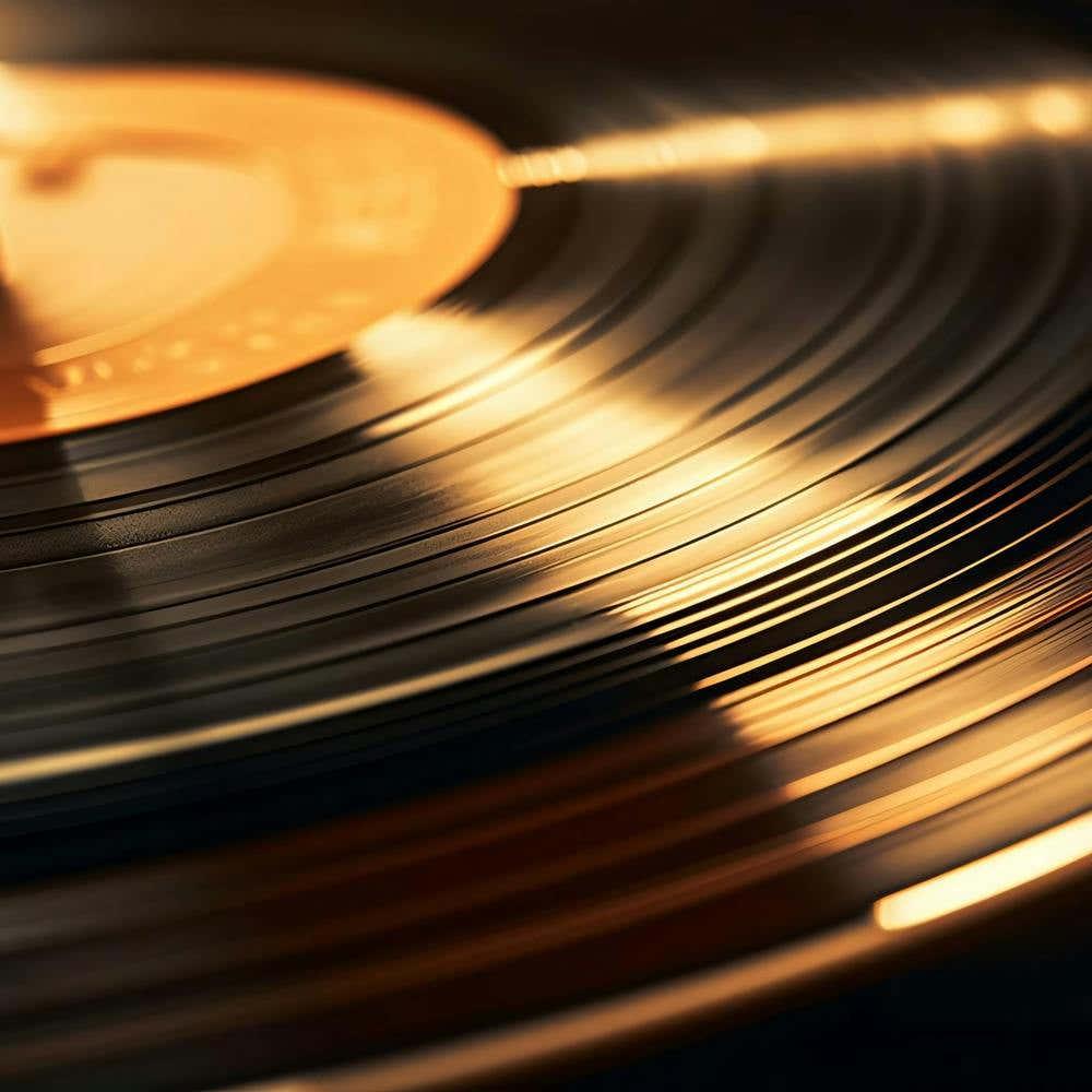 Close Up Of A Vinyl Record