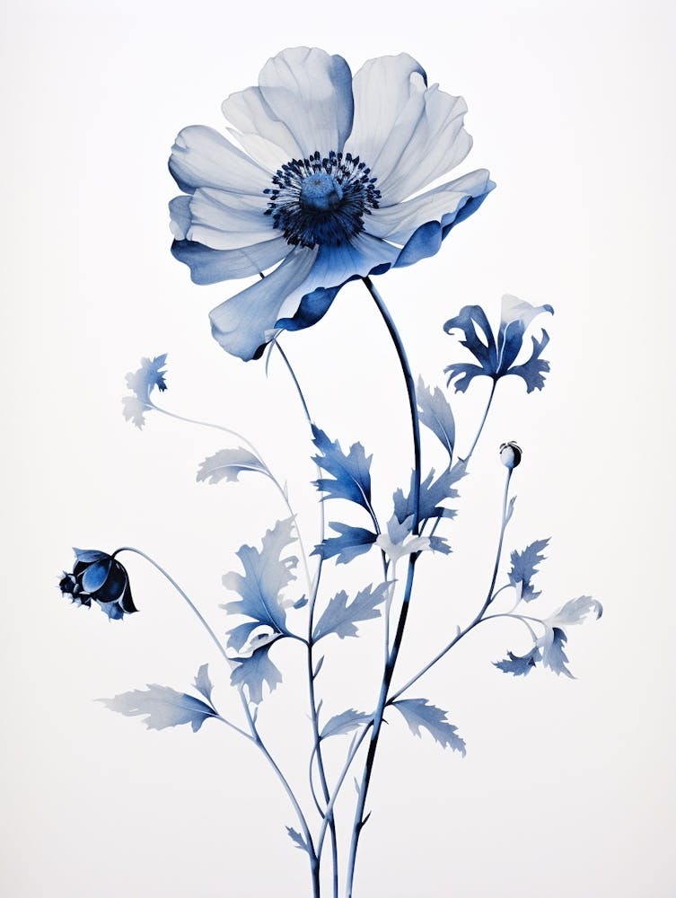 Pressed Flower Botanical Art Blue Flower