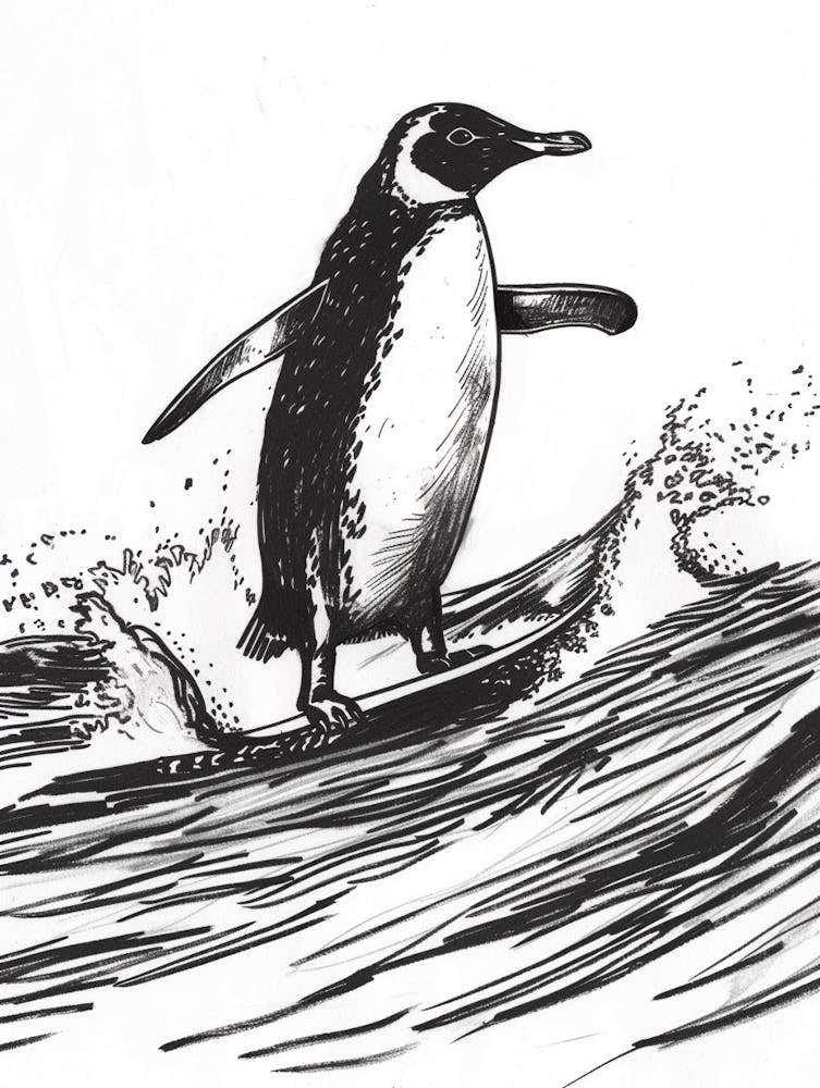 Emperor Penguin Surfing Waves 1