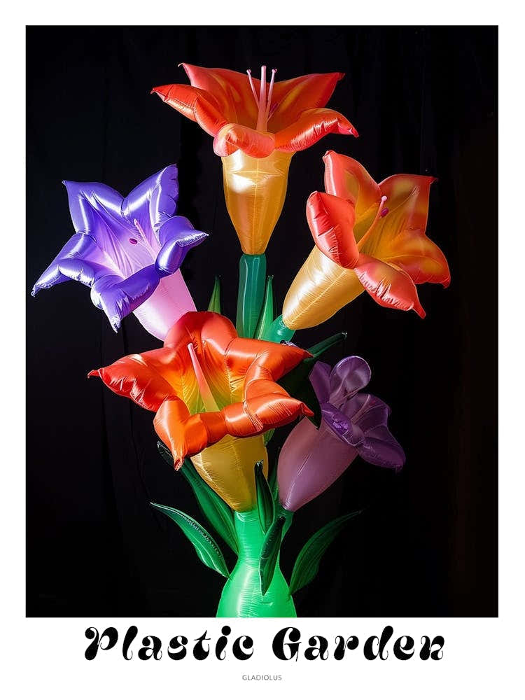 Bright Inflatable Flowers Poster Gladiolus 2