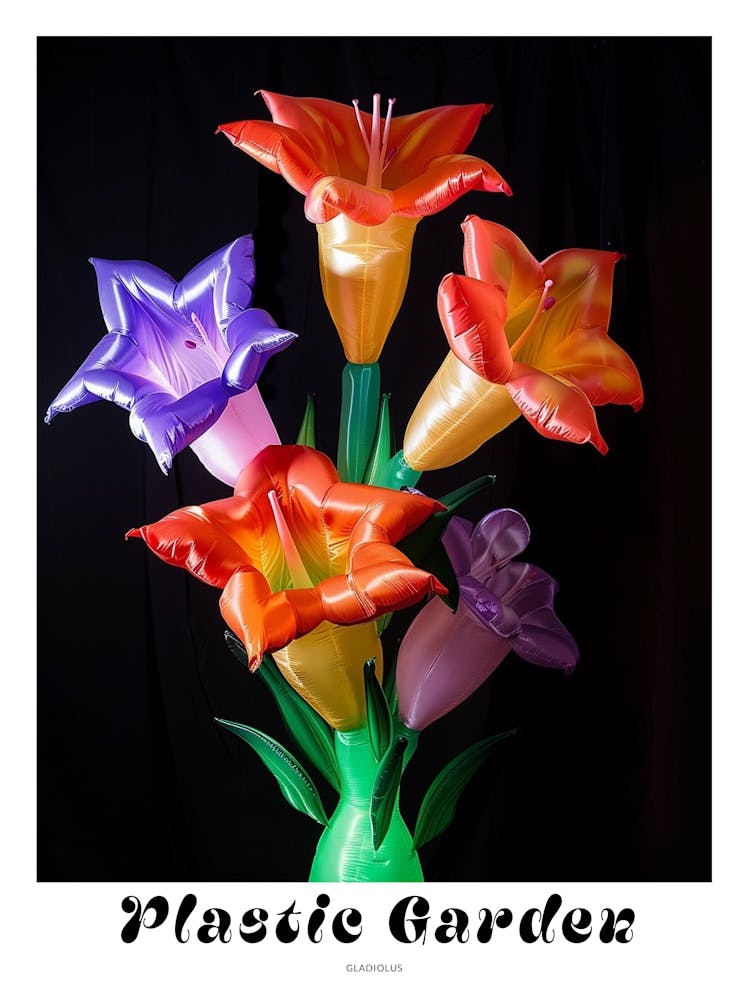 Bright Inflatable Flowers Poster Gladiolus 2