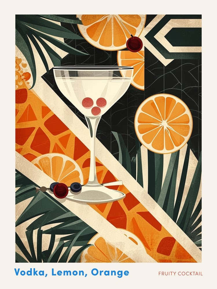 Fruity Art Deco Cocktail 4 Poster