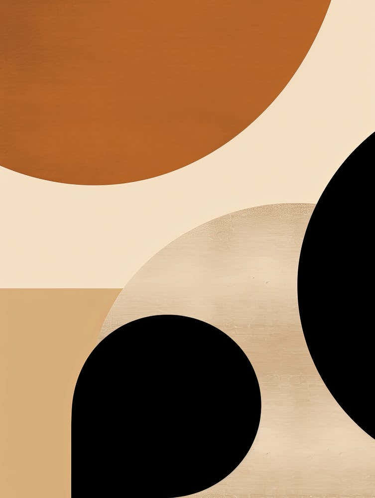 Celestial Serenity; Beige Mid Century Orbits