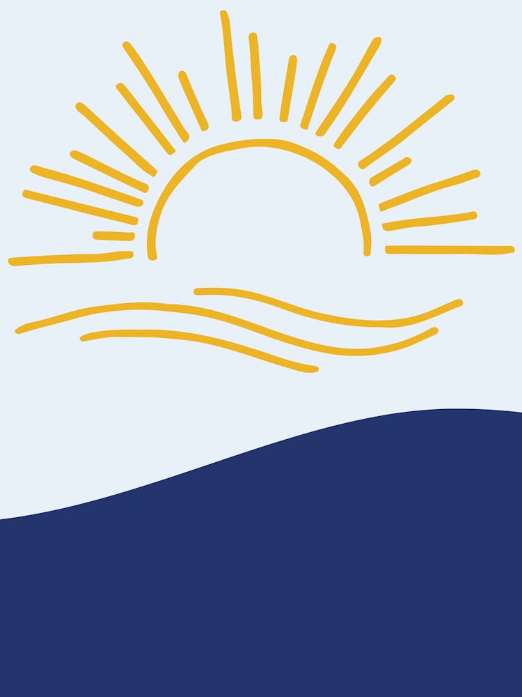 Sun Rising Over The Ocean