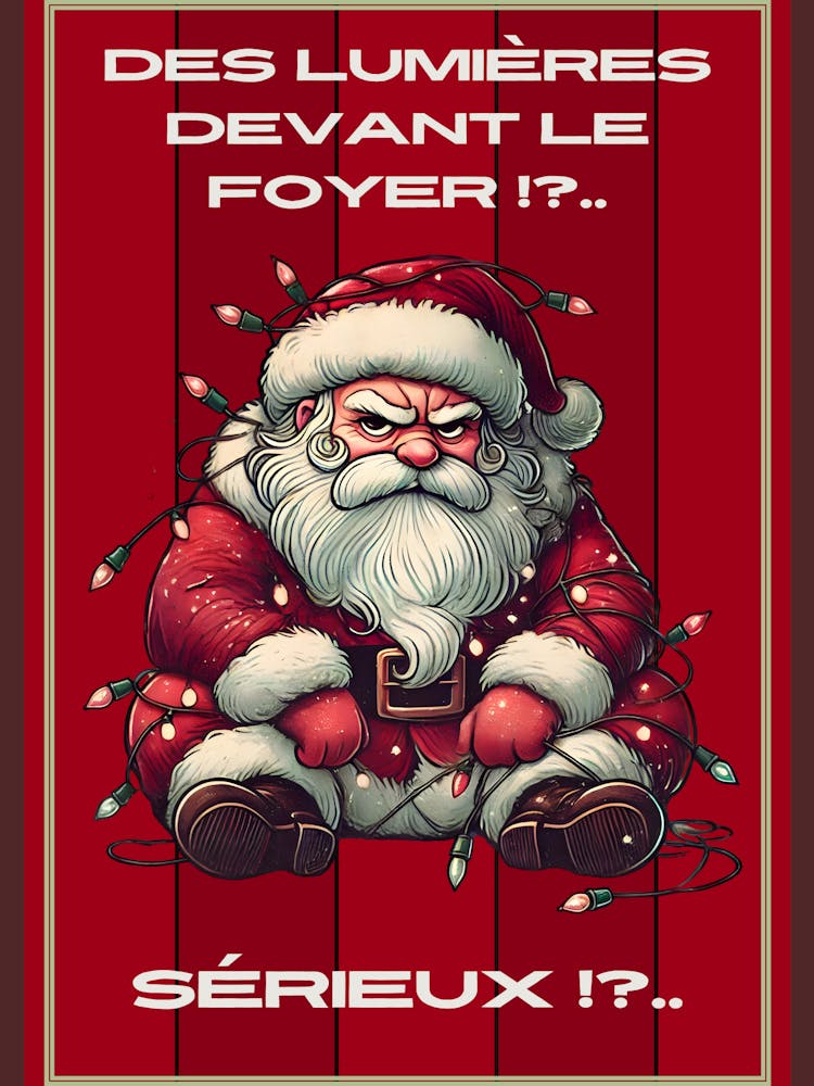 Père Noël grincheux rouge humour