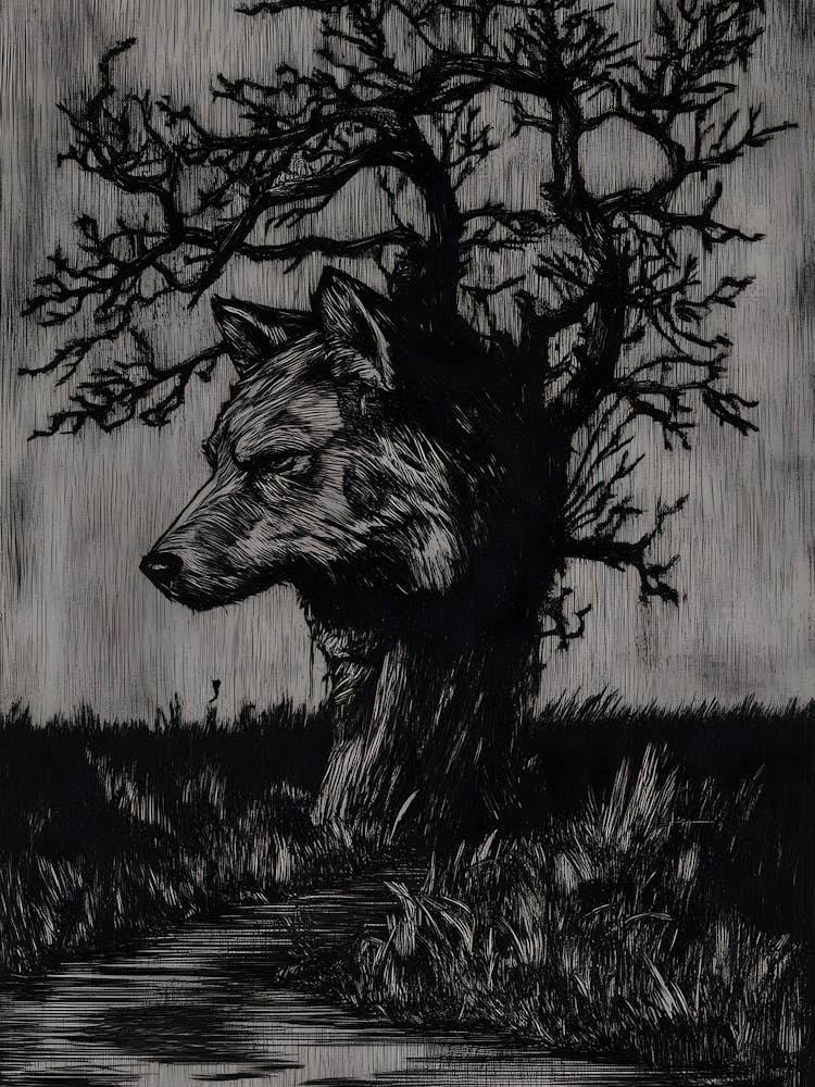 Wolf In The Tree