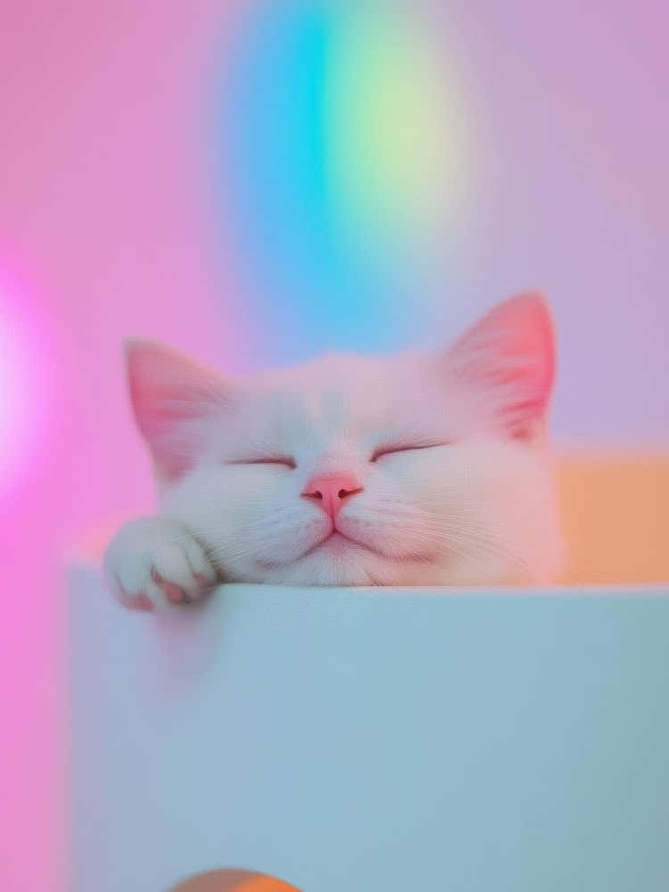 White Cat Sleeping 1
