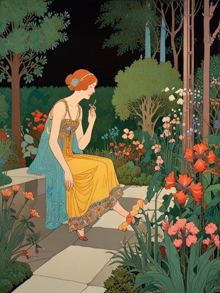 Woman In A Garden 1