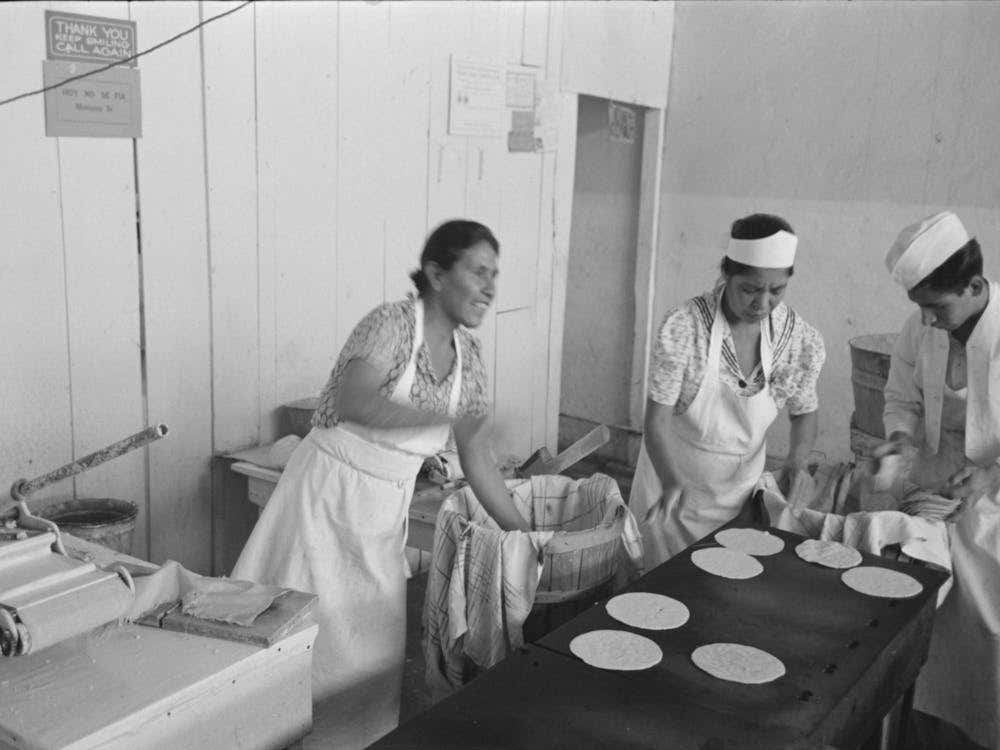 Untitled Photo, Possibly Related To Making Tortillas In Bake Shop, San Antonio, Texas, Tortillas Are Made Of