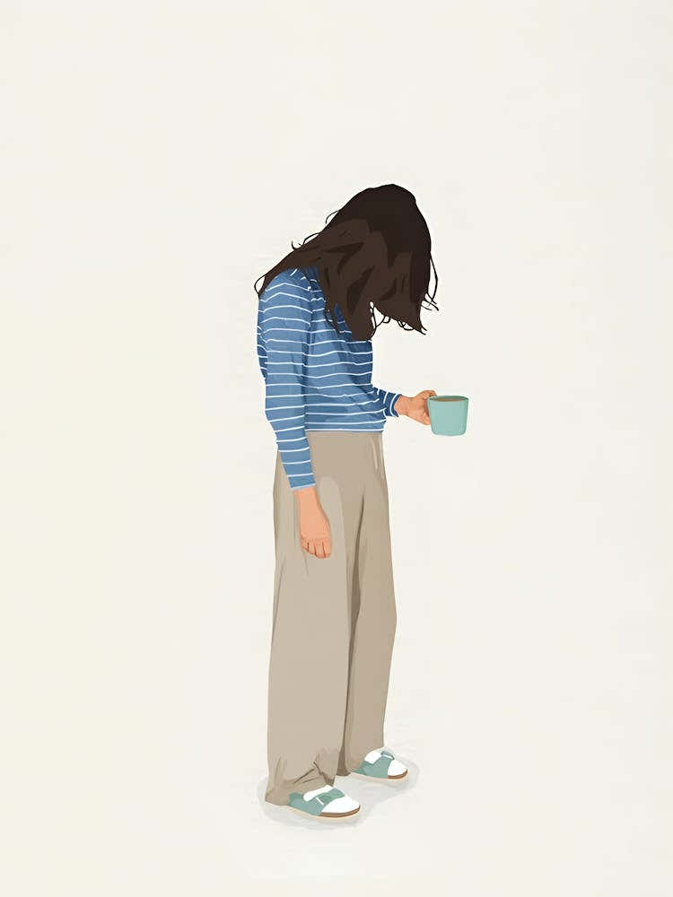 Girl With A Cup Of Coffee 1