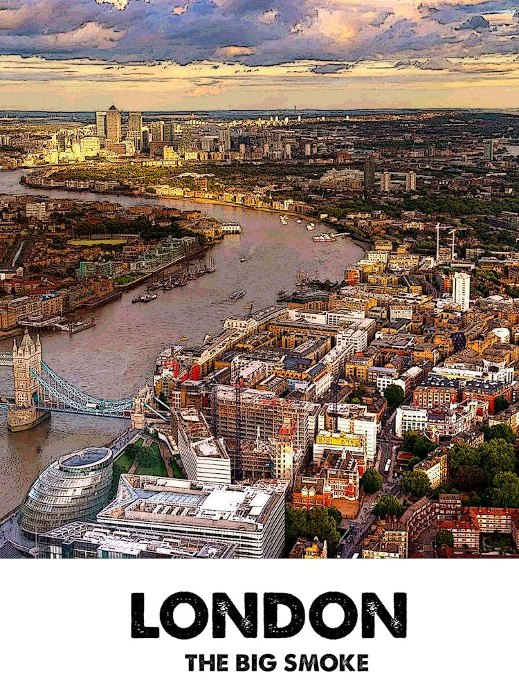 London, City, Print, Art, Landscape, England, Home Decor, Wall Print 2