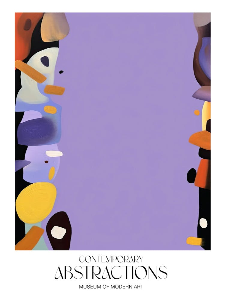 Purple Terrazzo Abstract Exhibition Poster