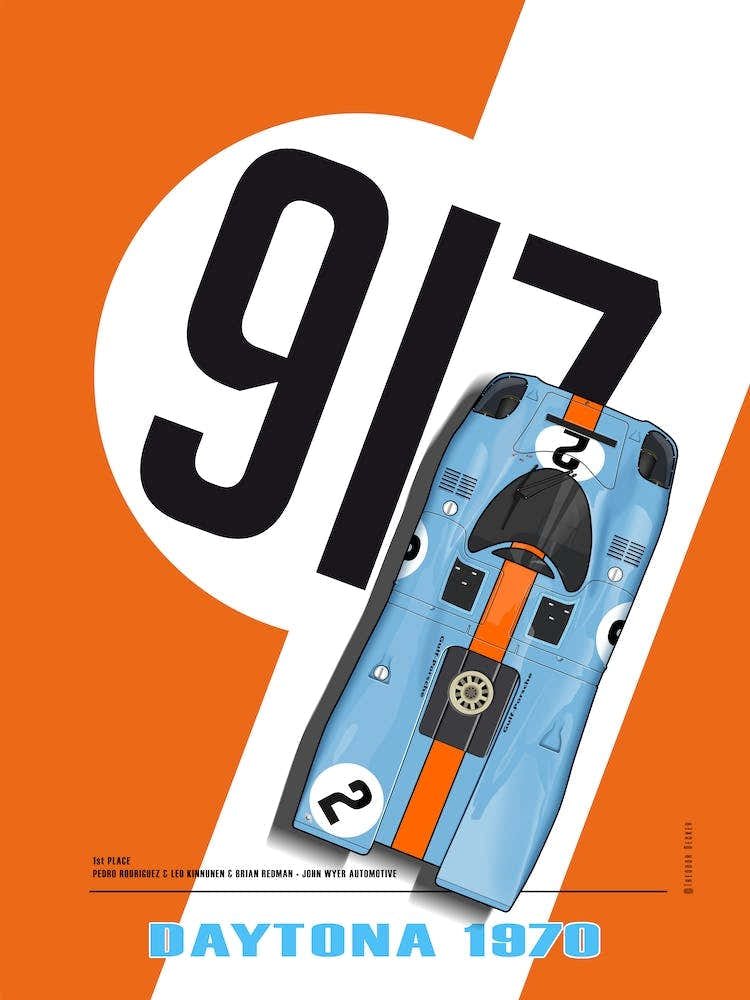 Daytona 1970, 917, Rodriguez, Kinnunen, Orange