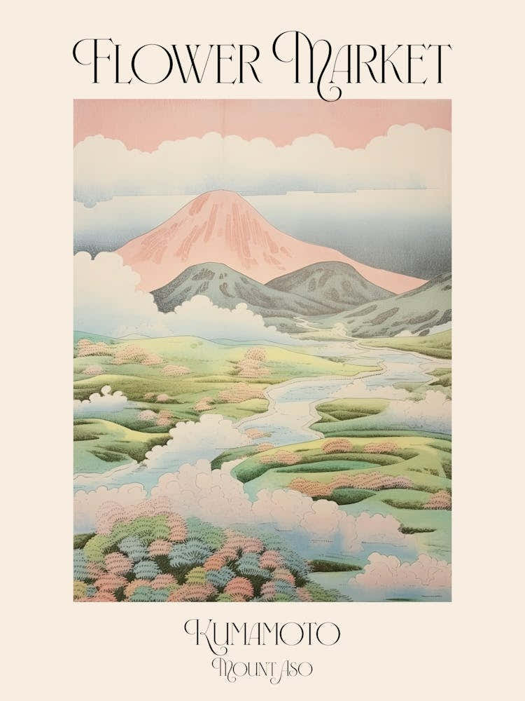 Flower Market Mount Aso In Kumamoto Japanese Landscape 1 Poster