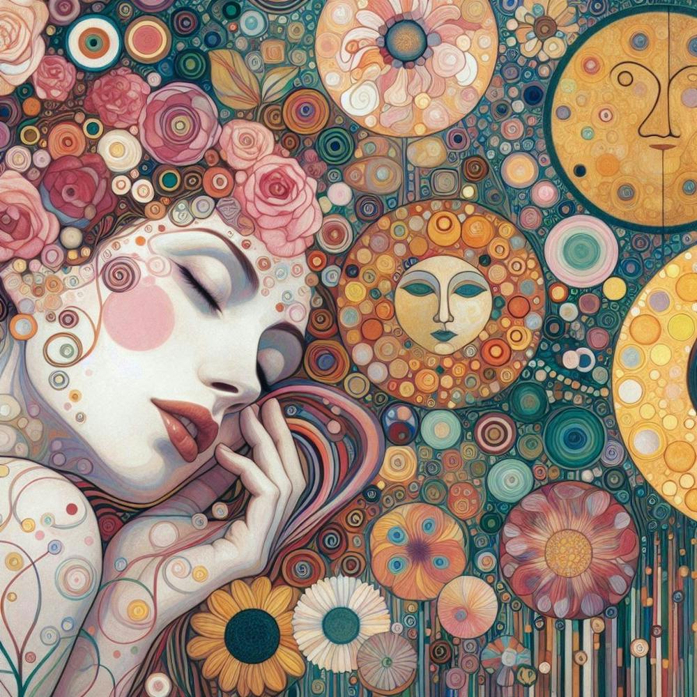 gustav klimit Dreaming Woman portrait 3