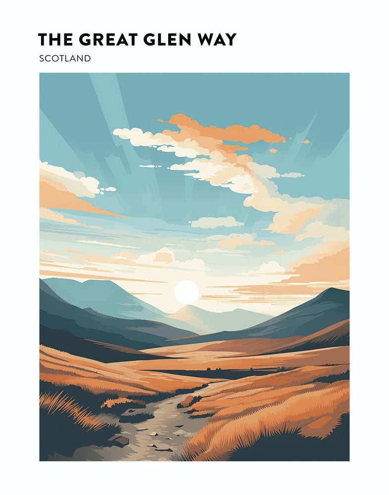 The Great Glen Way Scotland 2 Hiking Trail Landscape Poster