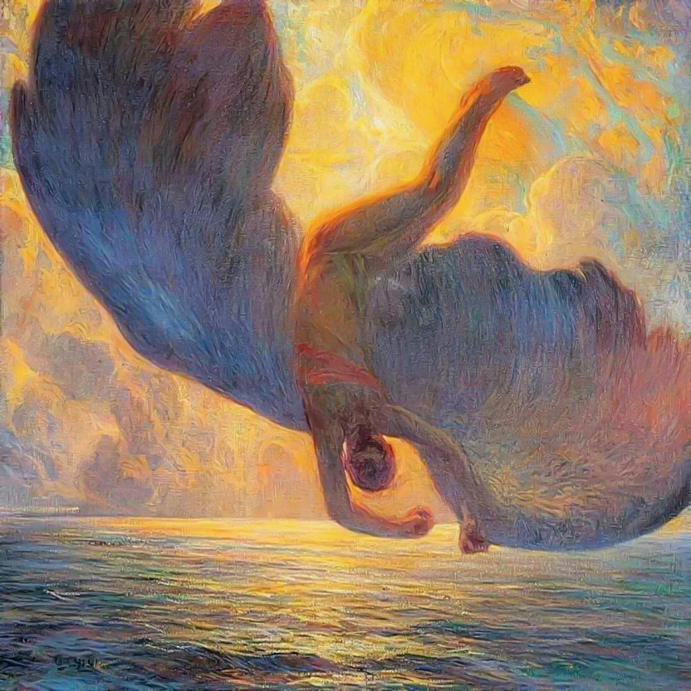 Icarus (Flew too Close to the Sun) "The Fall of Icarus" by Galileo Chini 1907 HD Remastered