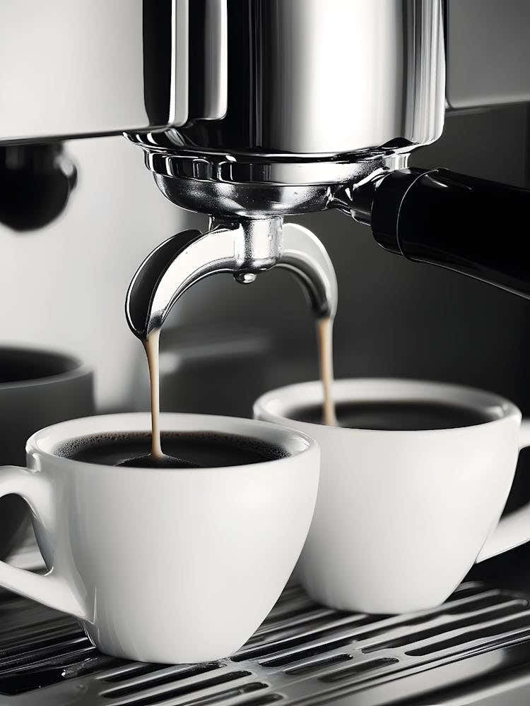 Espresso Machine Pouring Coffee