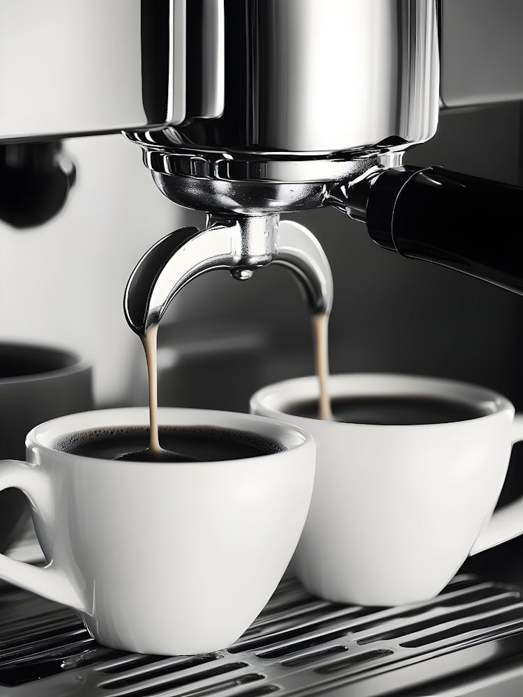 Espresso Machine Pouring Coffee