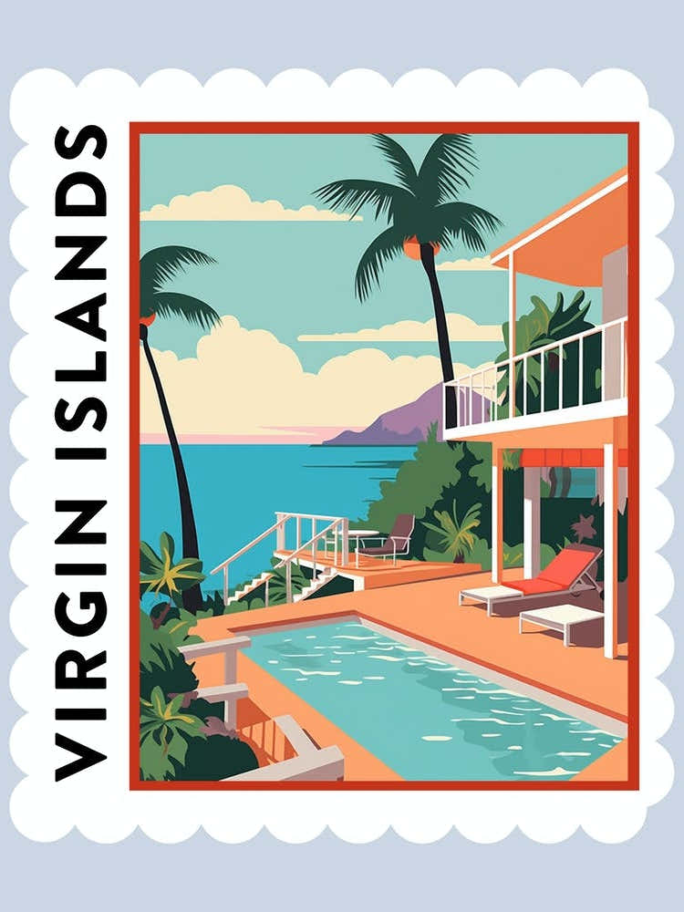 Virgin Islands 1 Travel Stamp Poster