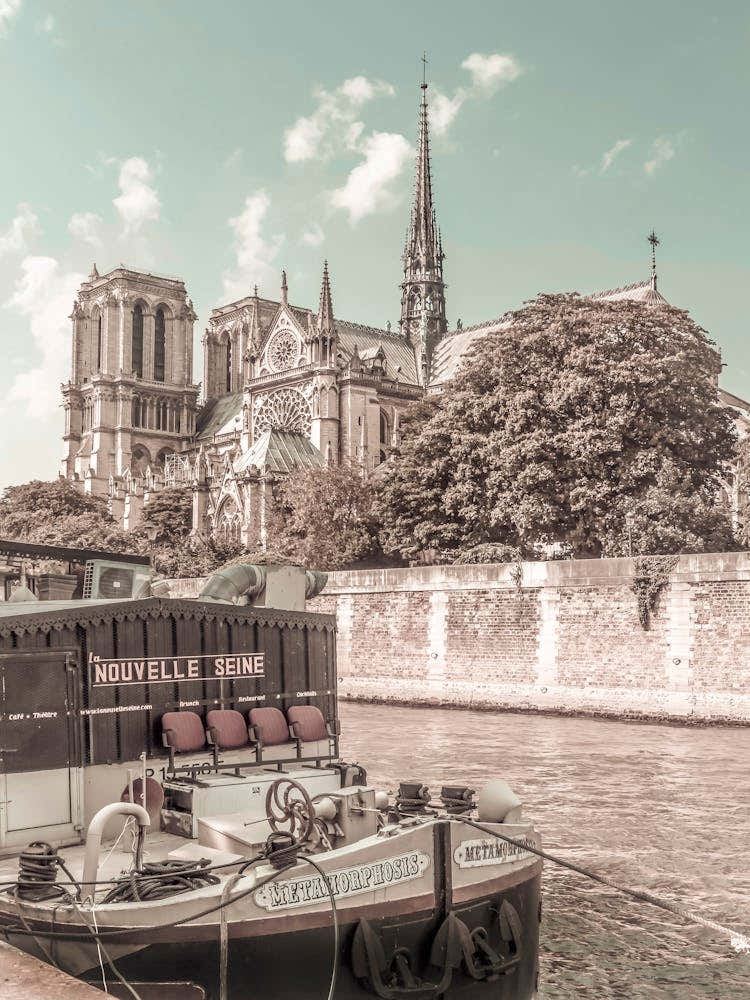 Paris Cathedral Notre-Dame Urban Vintage Style