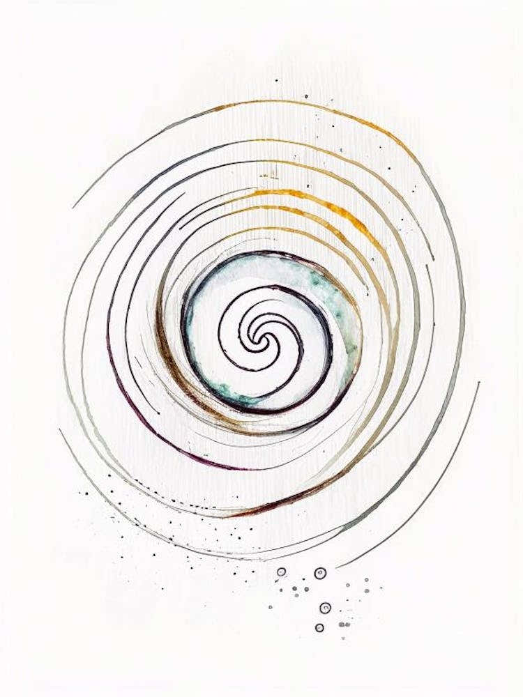 Spiral Symbol Minimal Watercolour
