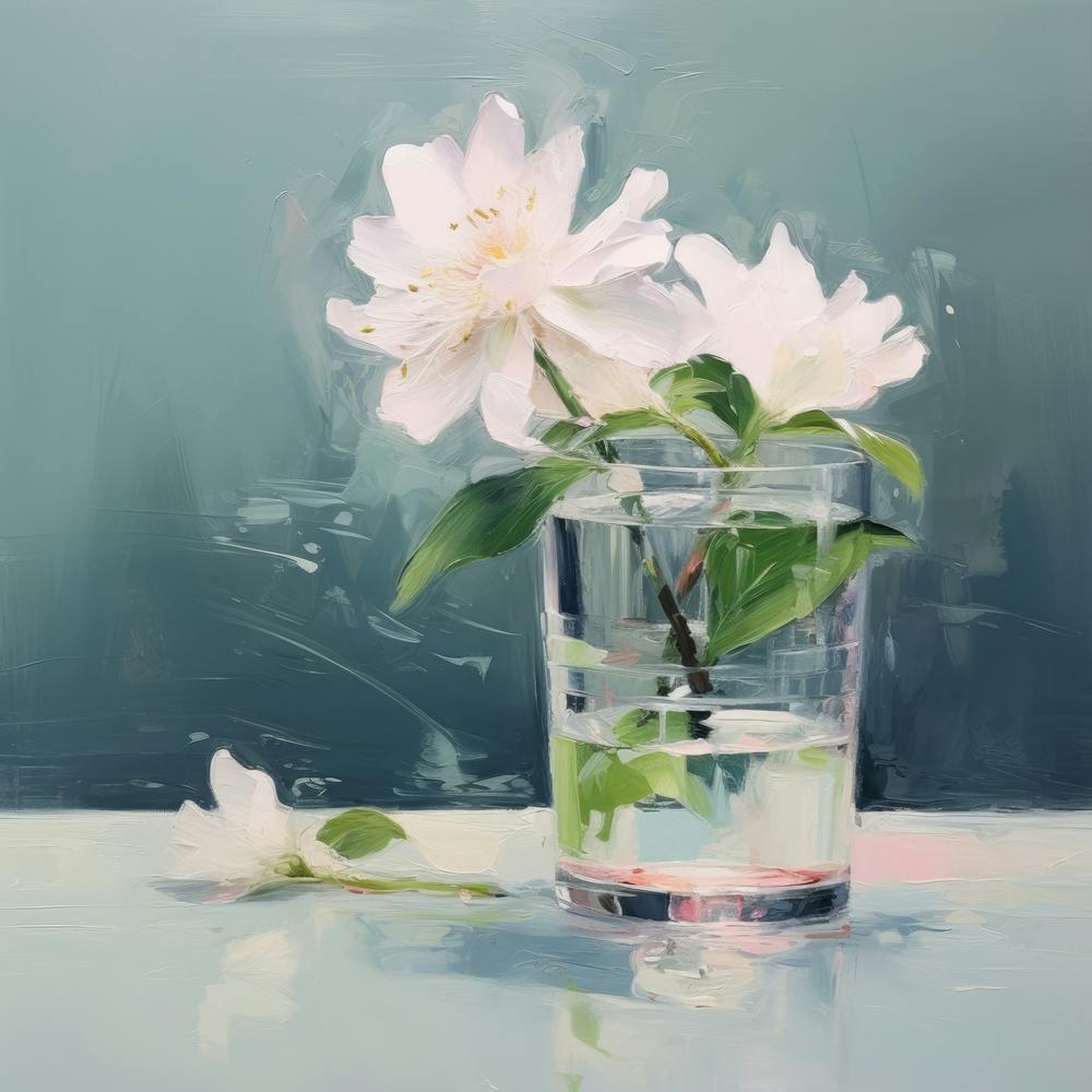 White Flowers In A Glass