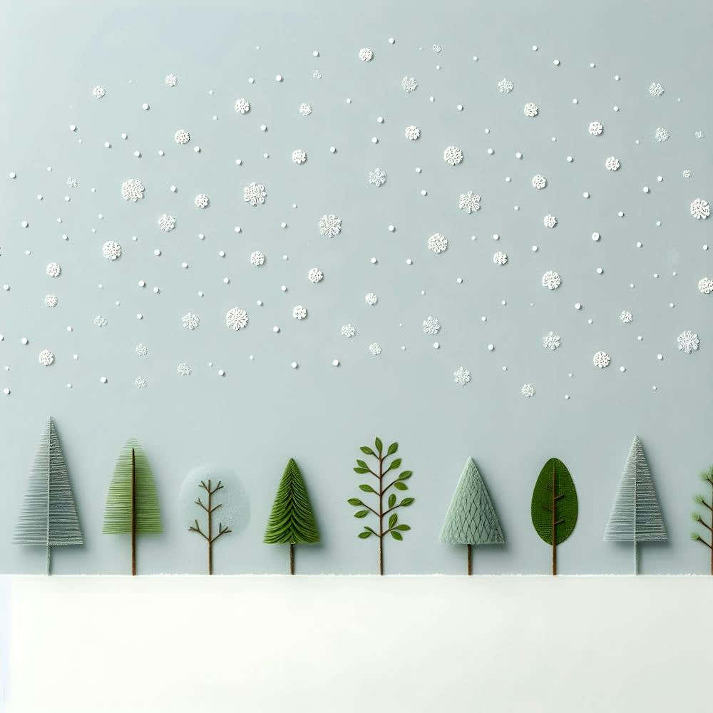 Christmas Trees In Different Shades of Green