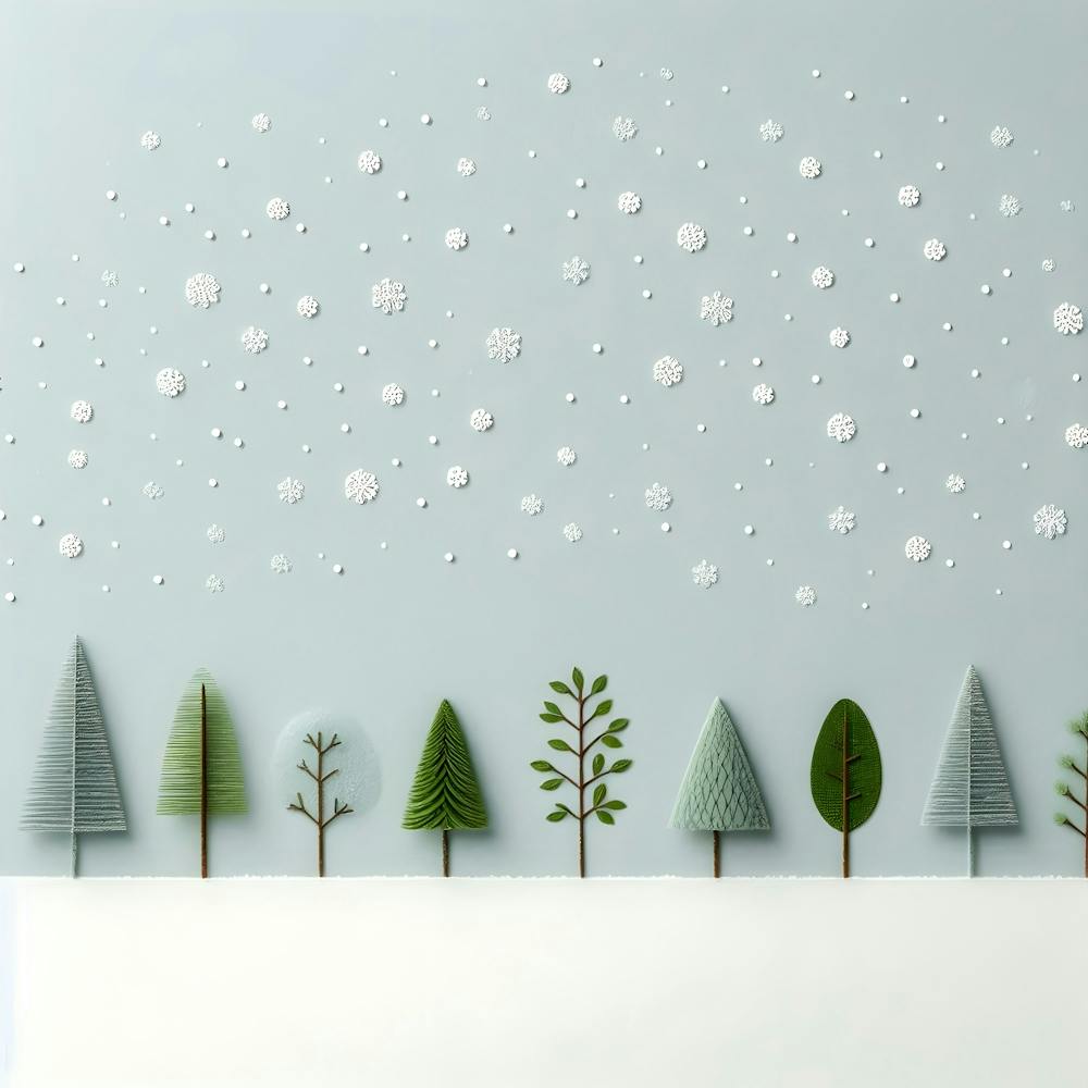 Christmas Trees In Different Shades of Green