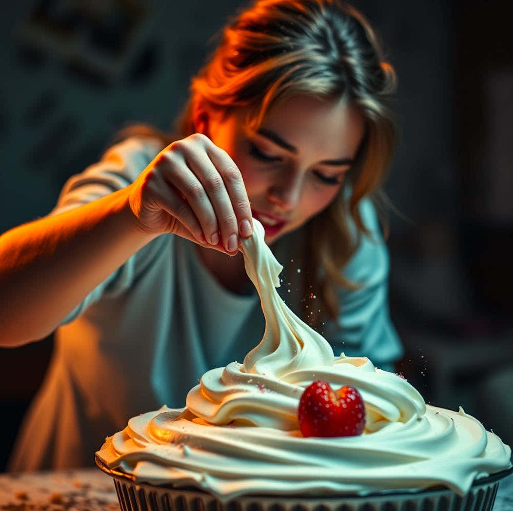 Girl Decorating A Cake