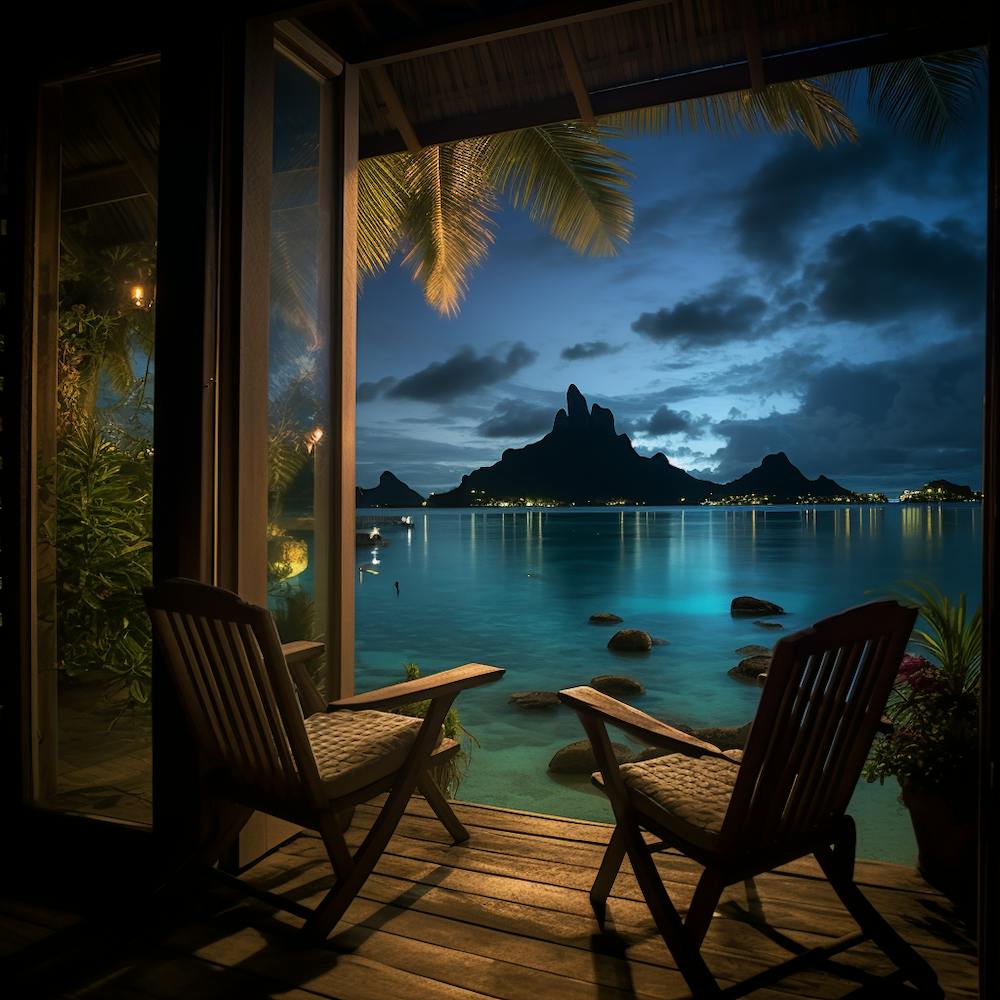 Bora Bora At Night